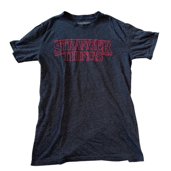 Dark Gray Heathered Short Sleeve T Shirt - Stranger Things - Small - Picture 1 of 8